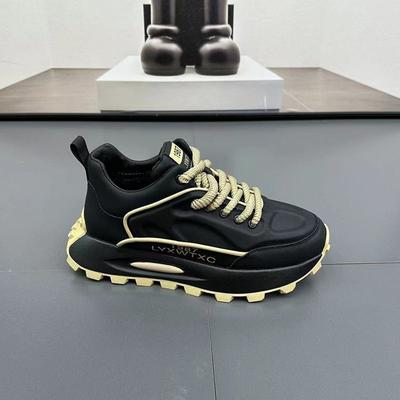 Chunky Sneaker Men Designer Fashion Casual Running Shoes Microfiber Leather/Down Breathable Height Increased Flat Platform Shoes