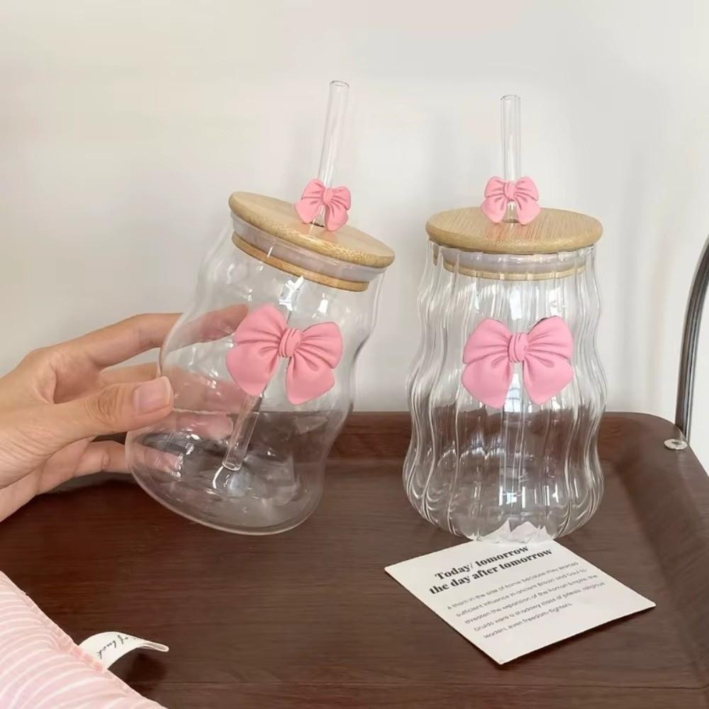 Mit Strohglasbecher mit Deckel Wellendesign Saftbecher Valentinstagsgeschenk Kaffeetasse Milchbecher