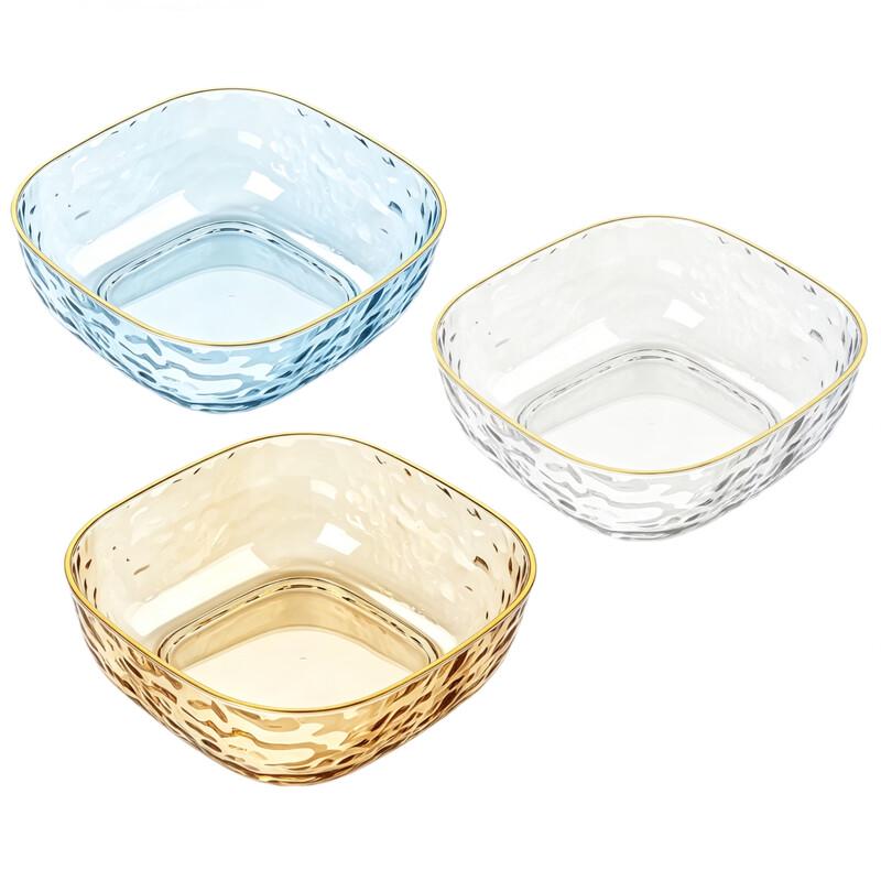 BAILOCK Light Luxury Gold-Rimmed Square Fruit Plate