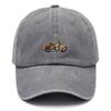 Customize Vintage Washed Cotton Baseball Cap Men Motorcycle Pattern Sun Hat Adjustable Dad Cap Road Trip Outdoor Riding Hat