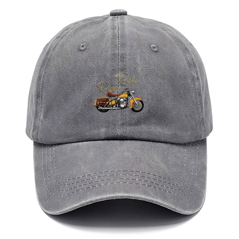 Customize Vintage Washed Cotton Baseball Cap Men Motorcycle Pattern Sun Hat Adjustable Dad Cap Road Trip Outdoor Riding Hat