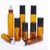 20 Stück/50 Stück/100 Stück Bernstein Glas Roll-on Flasche mit Glas- und Metallkugel Braunes Dünnes Glas Roller Ätherische Öle Fläschchen