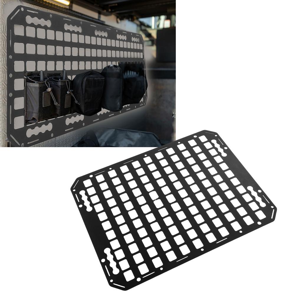 Truck Bed Molle Panel Aluminum 18.27x22.99x0.08in   Storage   Tools Rack for Sedans SUVs Pickups Trucks RVs Trailers
