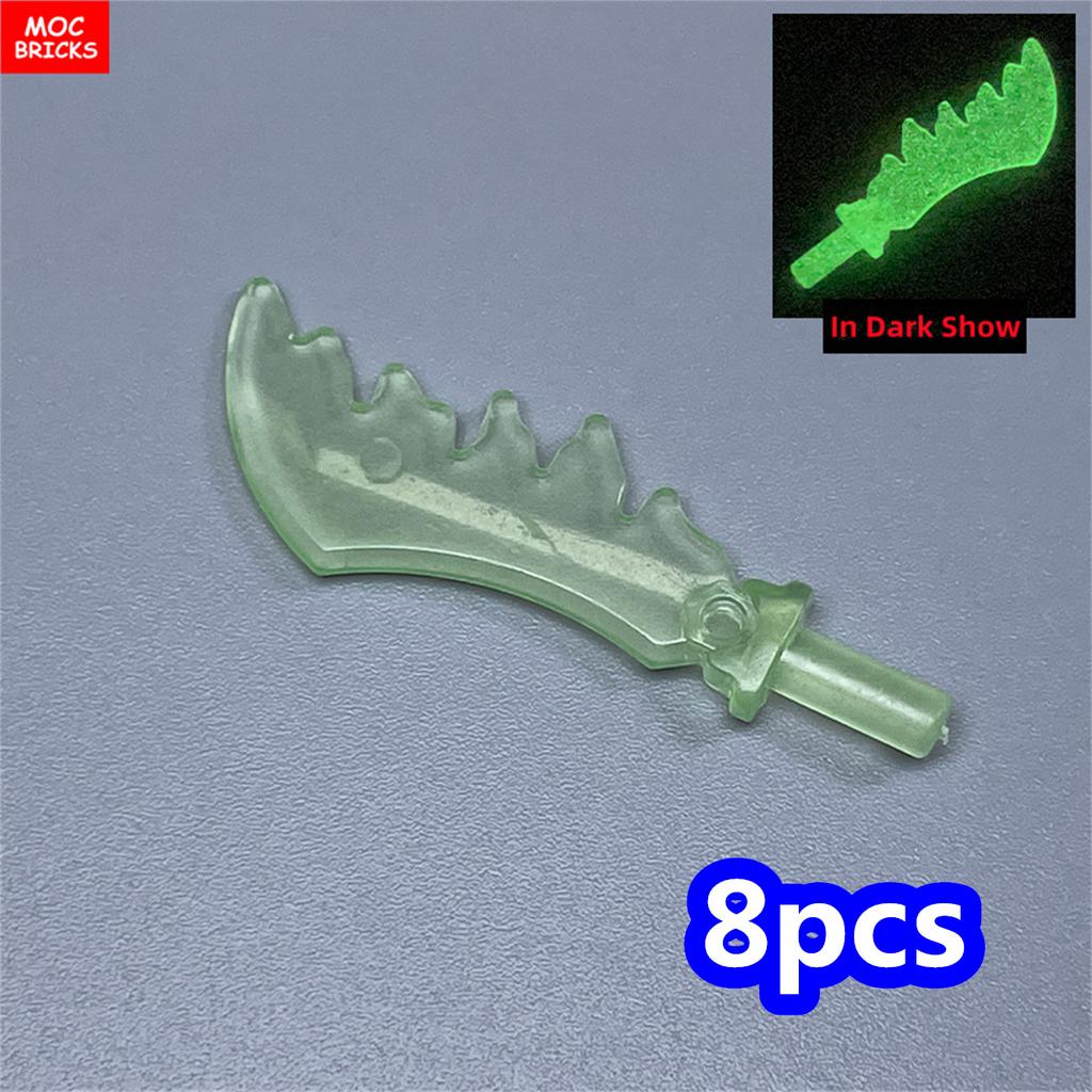 MOC Bricks Luminous Ghost Wolf Head Hands Heart Model Figure Body Part Small Compatible Educational Building Blocks Boy's Toys