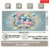 2D Flat Printed 66th Birthday Backdrop, Light Blue Floral & Balloon Garage Door Banner