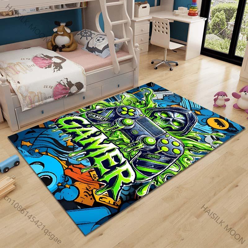 

Multiple sizes Skull with Game Controller Carpet for Living Room Bedroom Sofa Home Decor Rus Non-slip Floor Mat Luxury Gift 40cm x 60cm