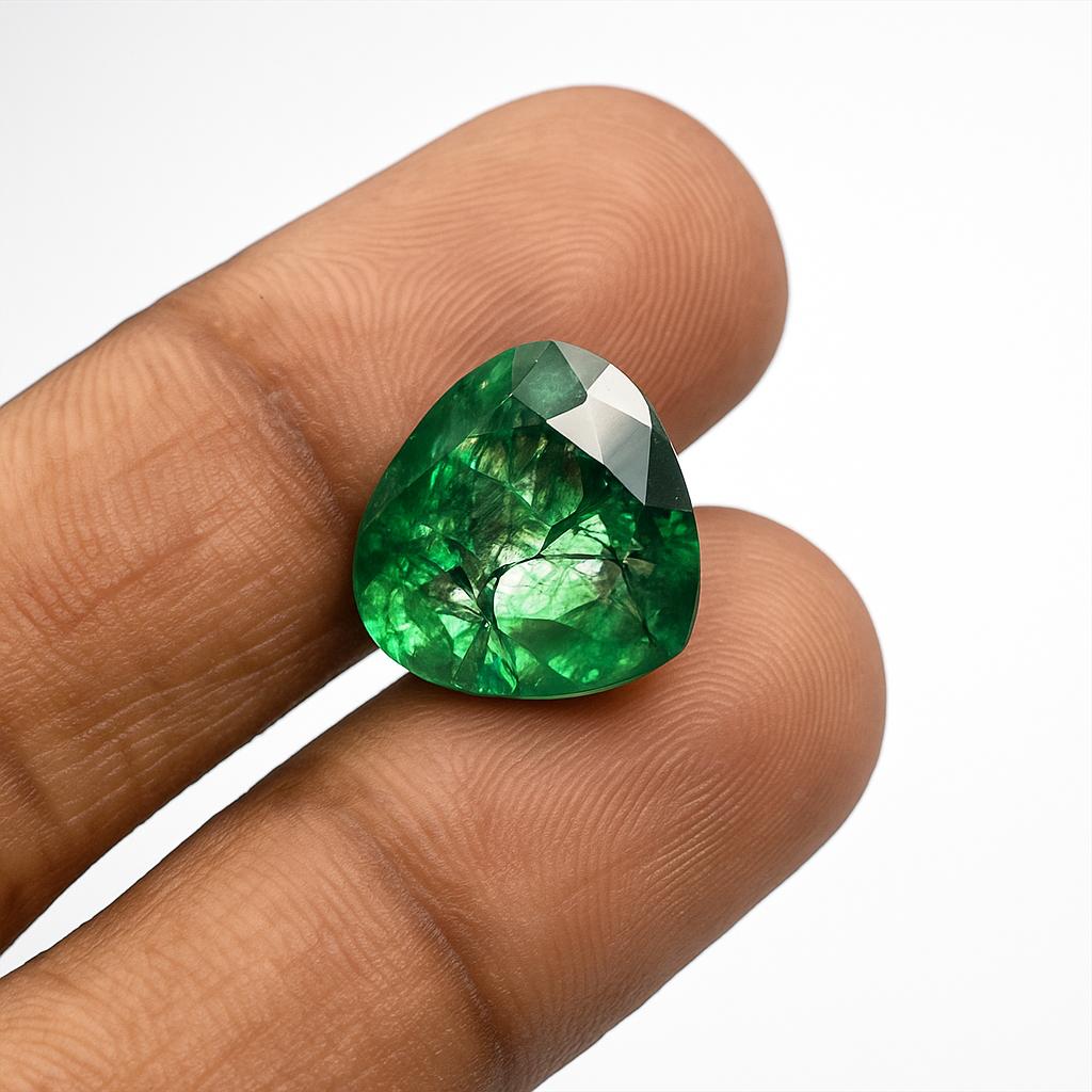 8.65 Ct CERTIFIED Natural Green Emerald Pear Cut Loose Gemstone Best For Gift