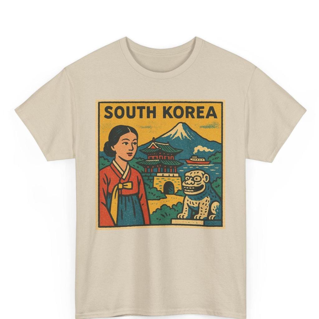 T-shirt BD Corée du Sud Unisexe Style Rétro | T-shirt Skyline Vintage de Séoul | T-shirt Graphique Audacieux Voyage Corée | Cadeau pour Lui Elle Explorateur