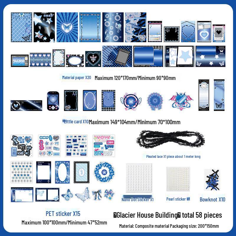 Happy Ribbon Lace Ita Bag: Red Paper Background, Beauty Stickers & Punch Board