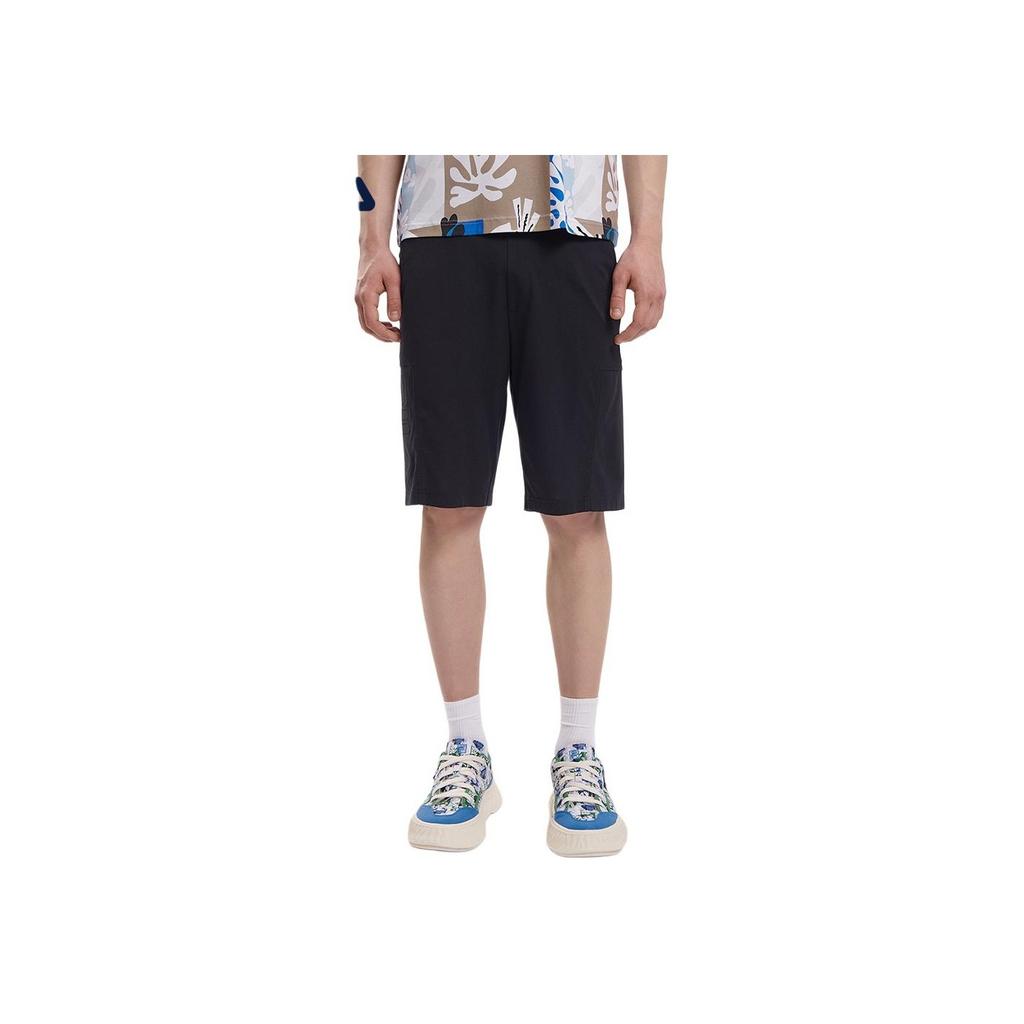 Fila 2023 New Summer Simple Solid Color Versatile Knitted Five-Point Pants Casual Shorts Men Shorts Black F11M338602FBK