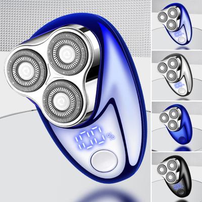 Men Electric Shaver Digital Display USB Rechargeable Mini Travel Rotary Razor Portable Cordless Hair Beard Trimmer Remover Tool Father Boyfriend Gift