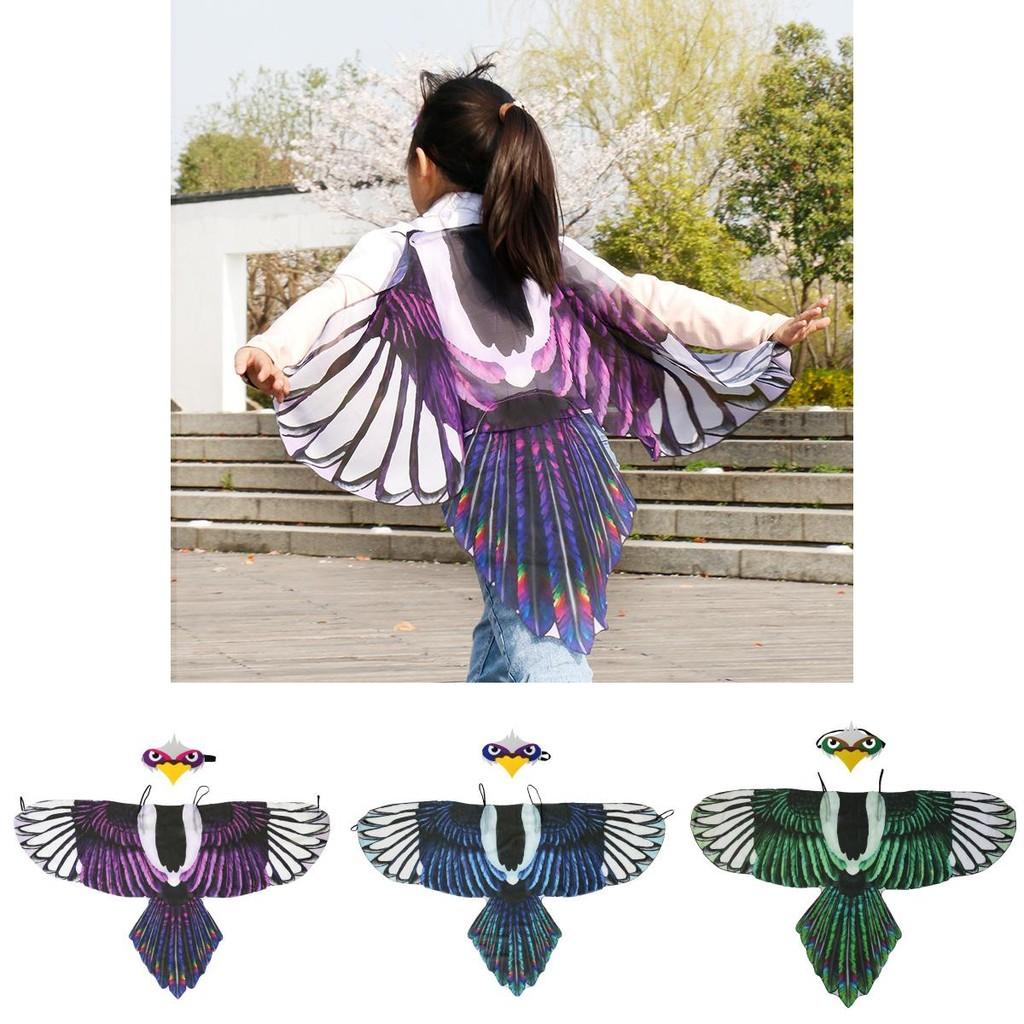 Vibrant Childrens Eagle Wings Cloak Headband For Halloween Festive Celebrations