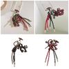 Elegant PU Leather Cat Pendant Keychain Braided Rope Phone Charm for Fashion Accessories Backpack Hanging Ornament