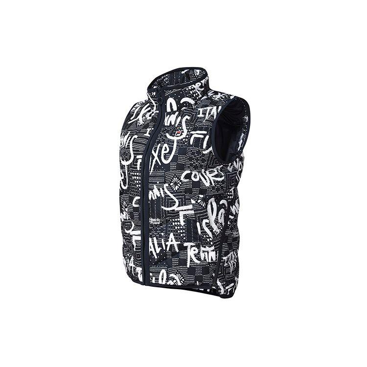 FILA Athletics Loose Fit Stand Collar Tennis Sports Warm Down Vest Women vest A11W243907F-ZA S