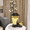 Ceramic Checkmate Jar Black Gold Gradated Ginger Jar Ceramic Storage Tank Flower Vase Home Decoration Accessories