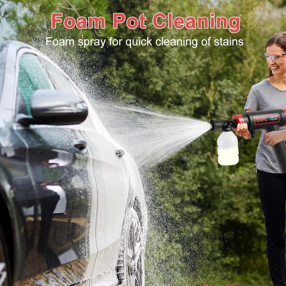 Portable Cordless High-Pressure Car Washer Gun Lightweight Car Cleaner Built-in Lithium Battery for Car Yard Garden Cleaning