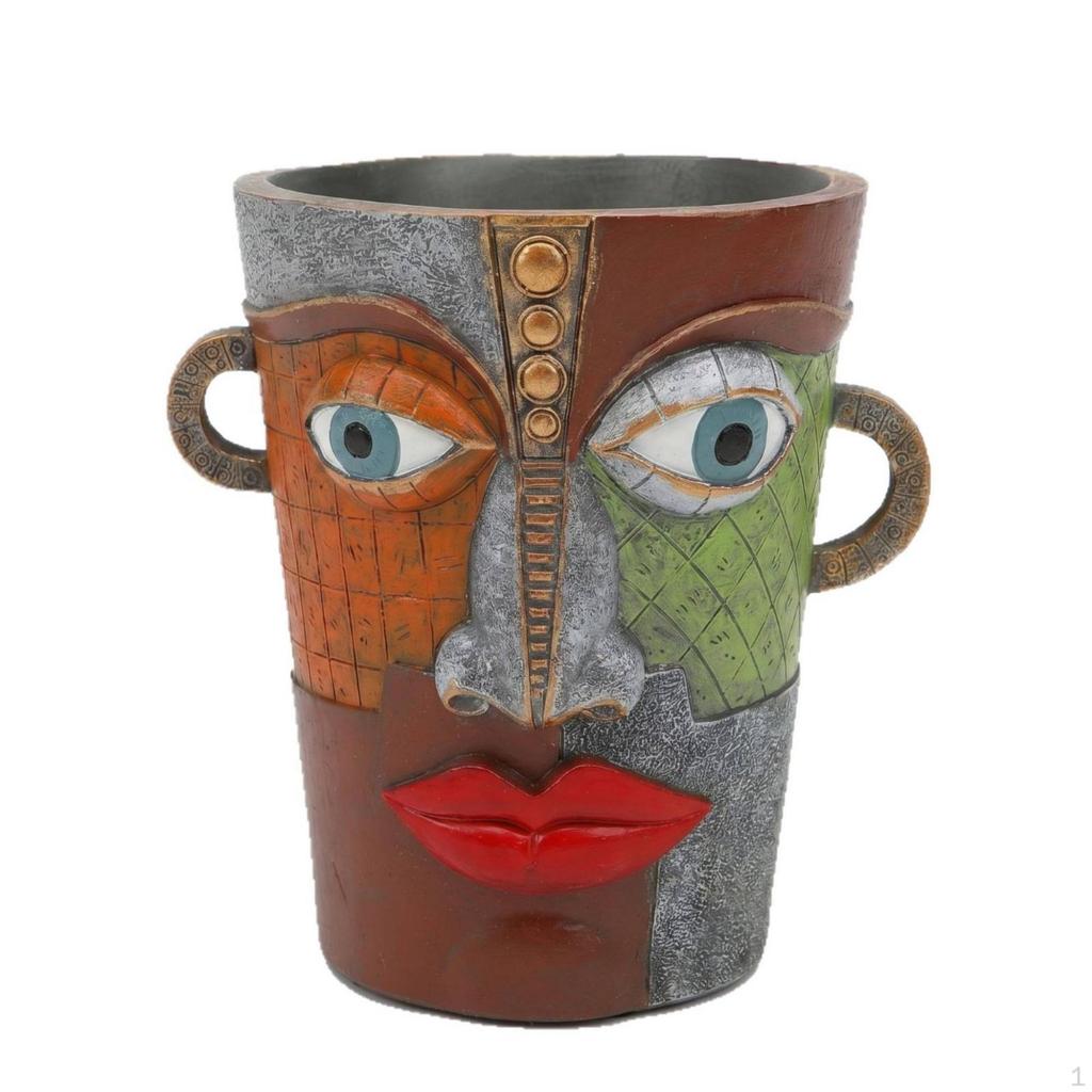 Resin Head Planter Unique Sculptural Abstract Flower Pot for Plant Lovers, Gardeners,