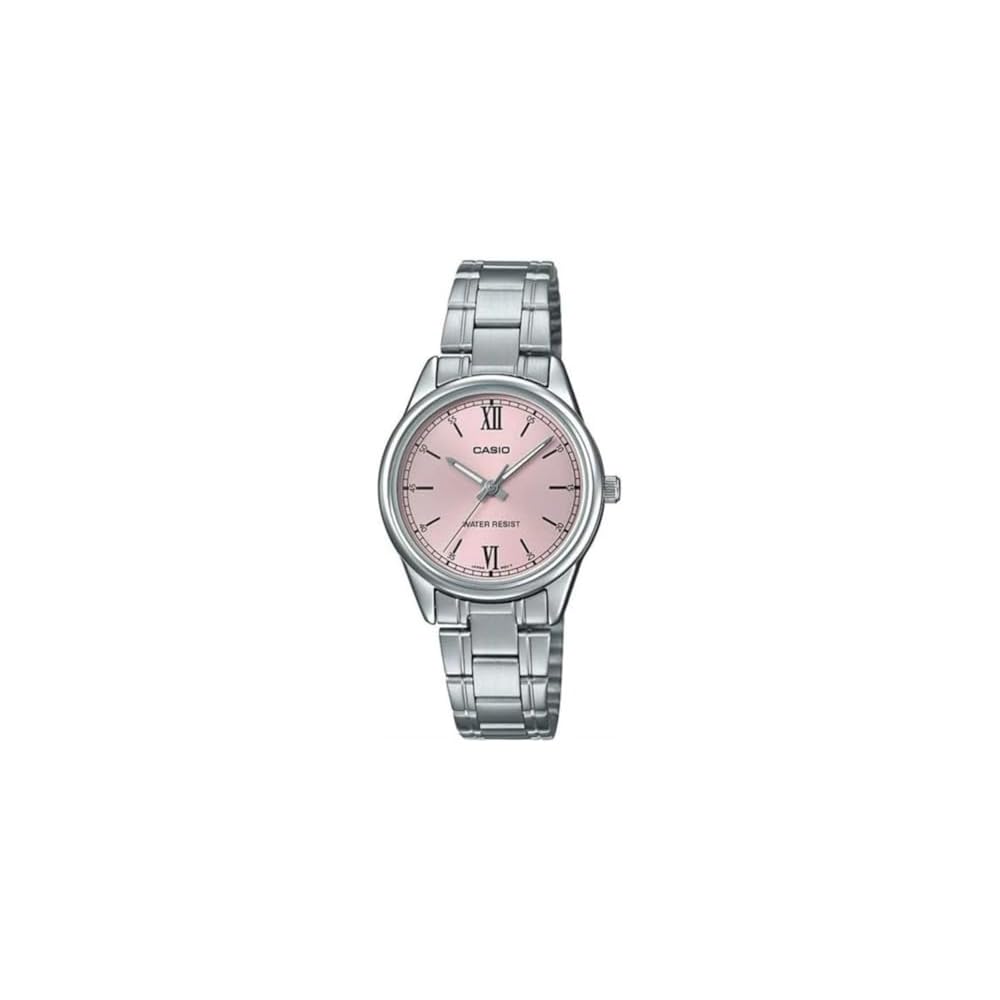 

Casio LTP-V005D-4B2 Women s Standard Stainless Steel Pink Dial Analog Watch 3-Hand