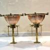 Nautical Marine Wiska Brass, Copper Fluted Cargo Κρεμαστό Φωτιστικό Σετ 2 τεμαχίων