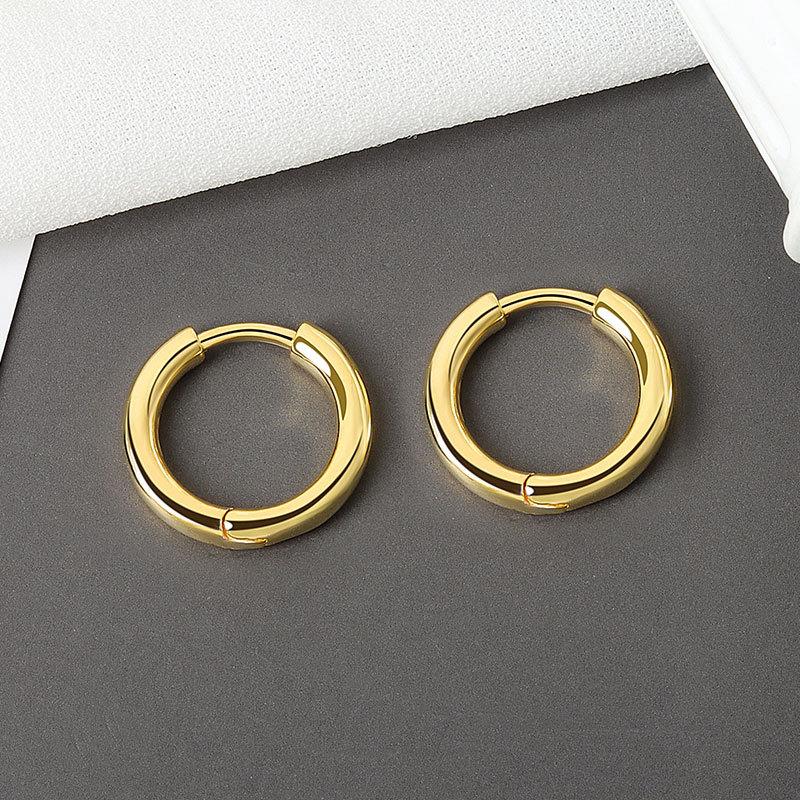Minimalist Geometric Metal Circle Stud Earrings Elegant Versatile Fashion Jewelry For Women Daily Wear