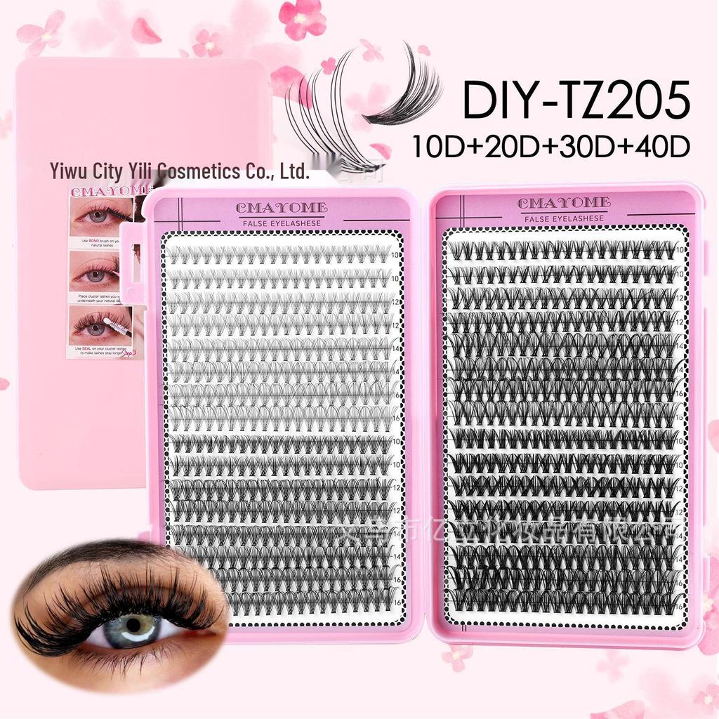 640 Clusters DIY Individual False Eyelashes: 10-100D, 10-16mm Dense, Curled, Segmented Style