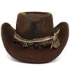 Distressed Western Cowboy Hat Wide Brim Sun Protection Gentleman Hat
