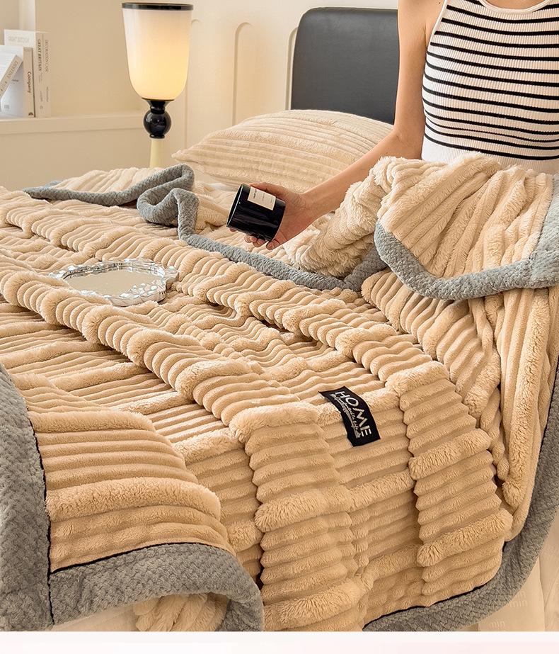 Klasse A Kaninchen Plüsch Korallenfleece Decke – Dick, Doppelseitig, Ideal für Winter, Büro, Sofa oder Auto.