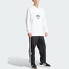 adidas Originals Letter Logo Embroidered Long-Sleeve Polo Shirt for Men, White