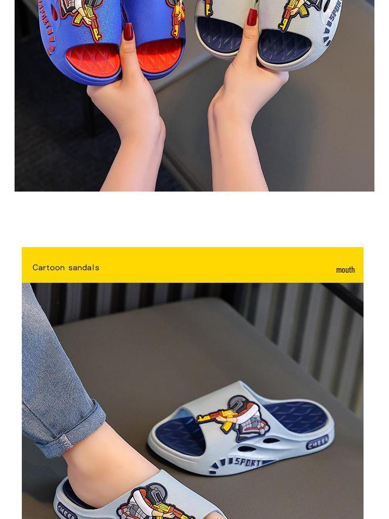 Kids Non-Slip Cartoon Slippers for Indoor & Bath - Cute Summer Design for Boys, Girls & Parent-Child