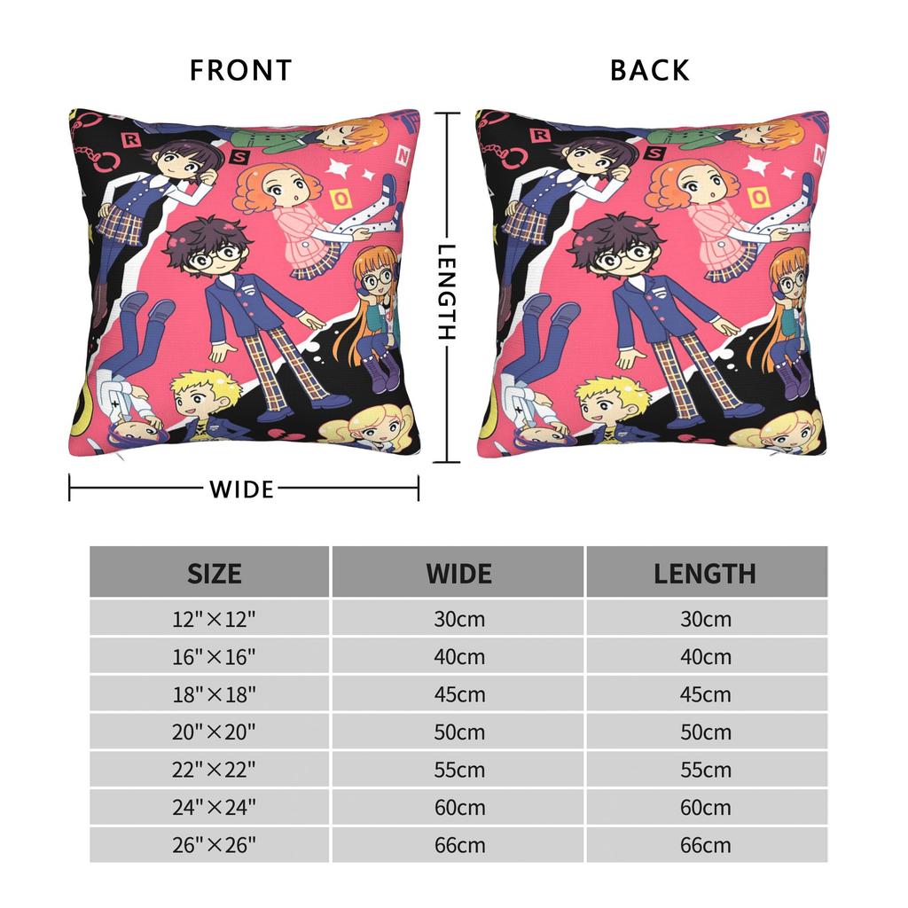 ATLUS P-Personas 2 Fanart Pillow Case  Funny Pillow Cover Comfy Pillowcases For Wedding Party Home Decor