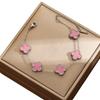 Korean Style Titanium Steel Four-Leaf Clover Couple Bracelet, 18k Rose Gold, Non-Fading