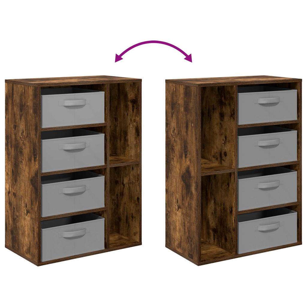 Sideboard with Drawers Smoked Oak 60 x 33.5 x 84 cm