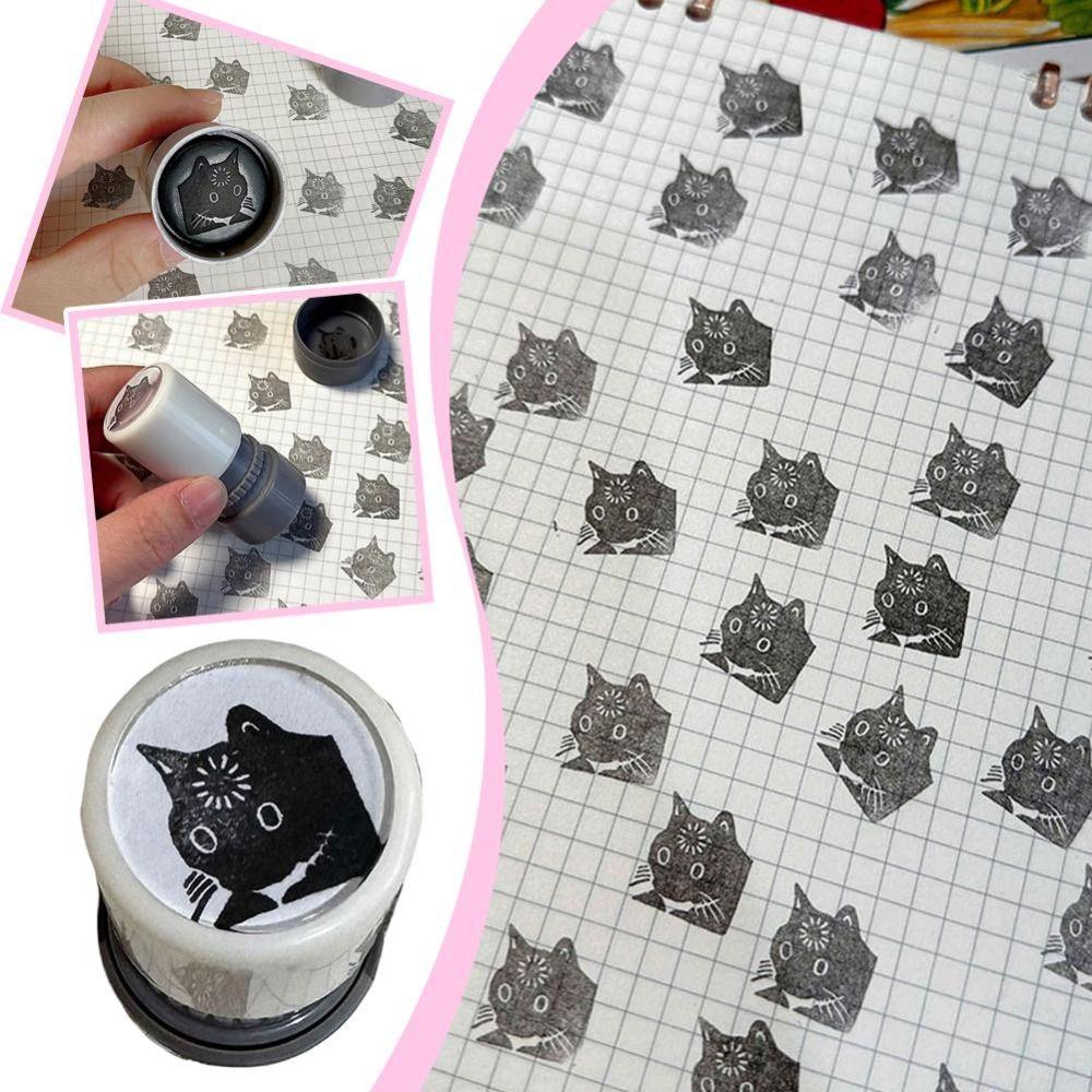 New Cute Funny Kitten Seal Cartoon Creative Expression Kitten Seal Portable Downtime Kitten Stamp Students Use