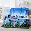 Manchester City Customize Text Blanket Gift Personalized Blanket Soft Warm Cozy Throw For Picnics Living Room Bed Home Decor Four Seasons Multipurpose