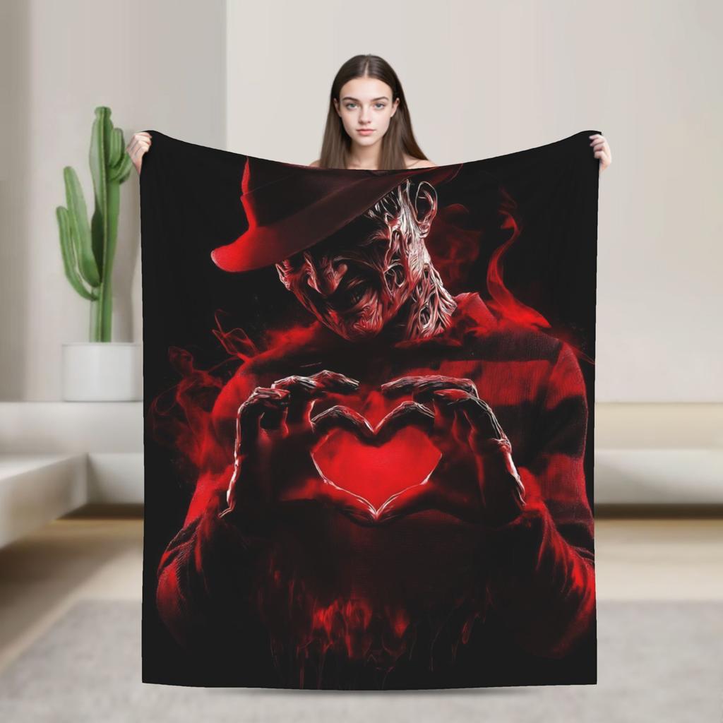 freddy krueger  Halloween Blanket  Warm Soft Funny Plush Throw Blanket For Outdoor Travel Flannel Bedspread Bed Cover
