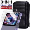 3 IN 1 Carrying Storage Case with Tempered Glass Screen Protectors for R36S Game Console Protectors Kit Anti-Scratch Bag & Films