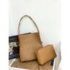 New knot leather woven shopping bag mother and child bag tote bag commuter large capacity underarm shoulder bag women