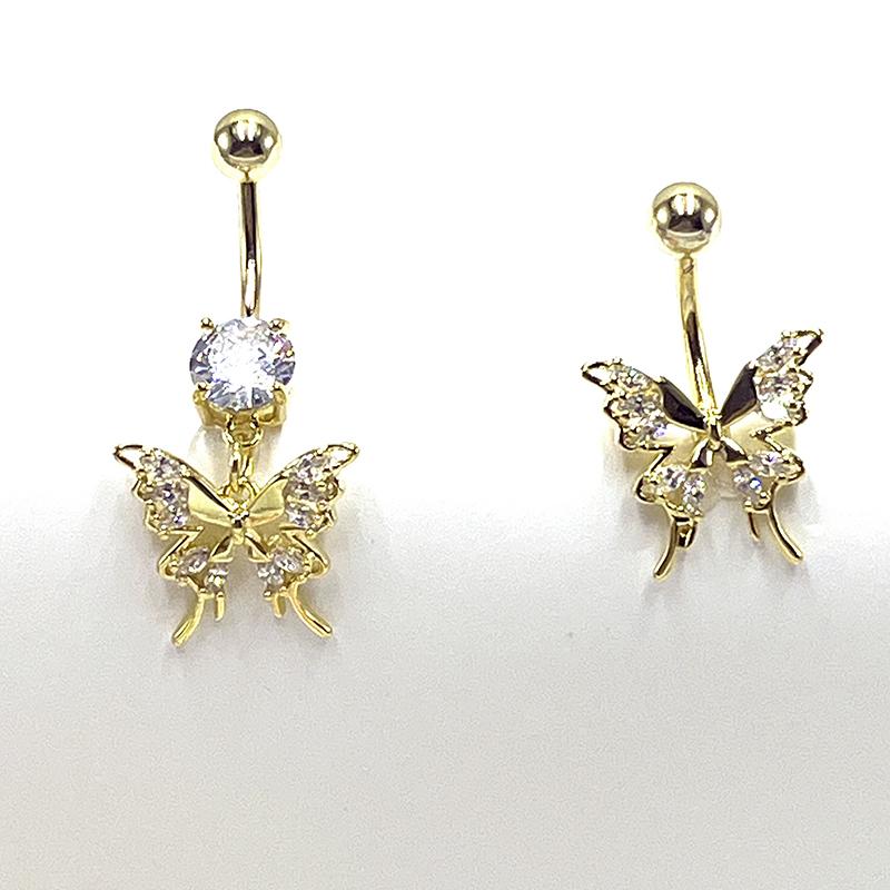 Simple Butterfly Navel Ring For Women Girls  Belly Button Rings Belly Piercing Jewelry Stainless Steel Navel Rings