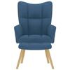 VidaXL Chaise de relaxation avec repose-pied Bleu Tissu, chaise, fauteuil relax, fauteuil relax en tissu, chaise de salon, 4016786