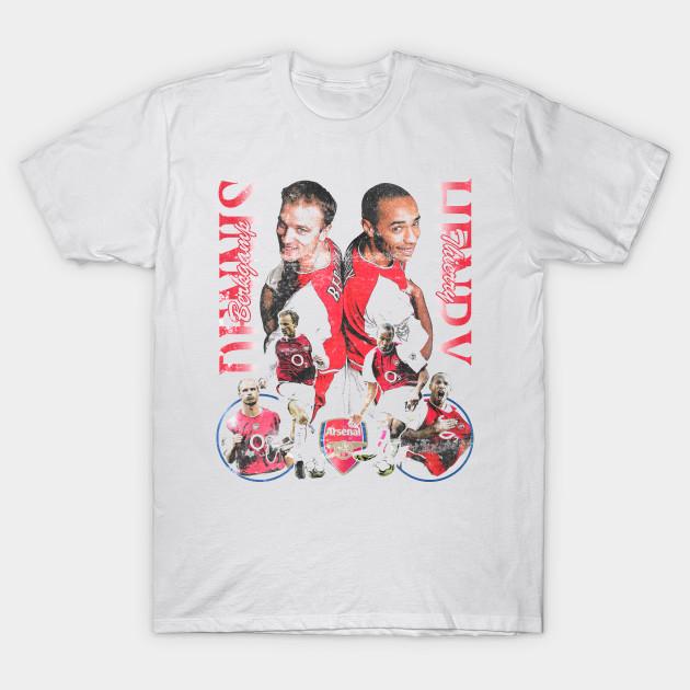 Men Black Print T-shirt Henry &Amp; Bergkamp Classic Arsenal Duo No-Cut Transfer Paper Print Cotton Tshirt S белый