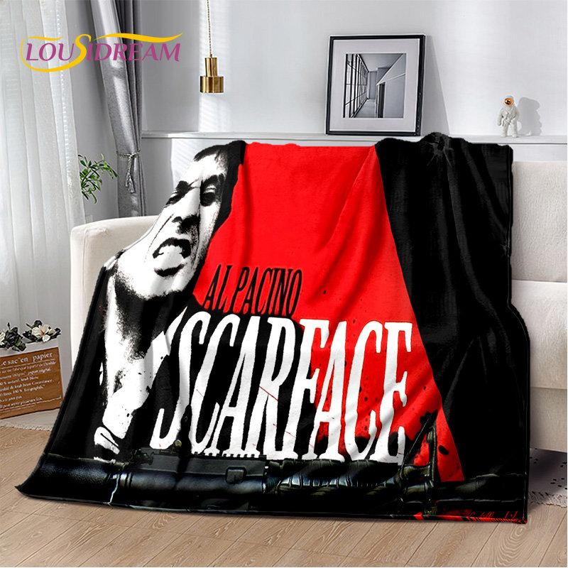 Movie Scarface Tony 3D Printing Soft Plush Blanket,Flannel Blanket Throw Blanket for Living Room Bedroom Bed Sofa Picnic Cover