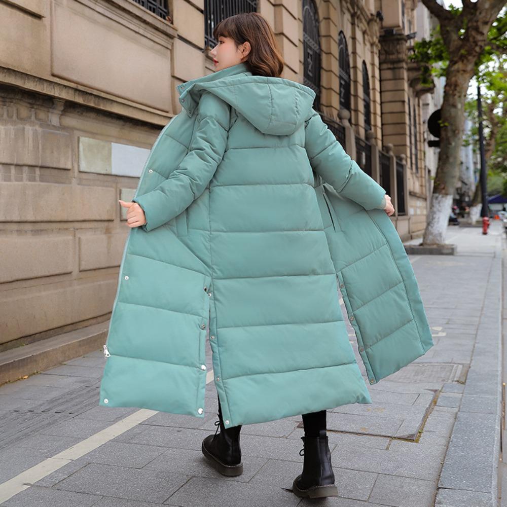 Women's Hooded Long Sleeve Raglan Sleeve Coat Regular Fit Casual Puffer Jacket for Winter Wear