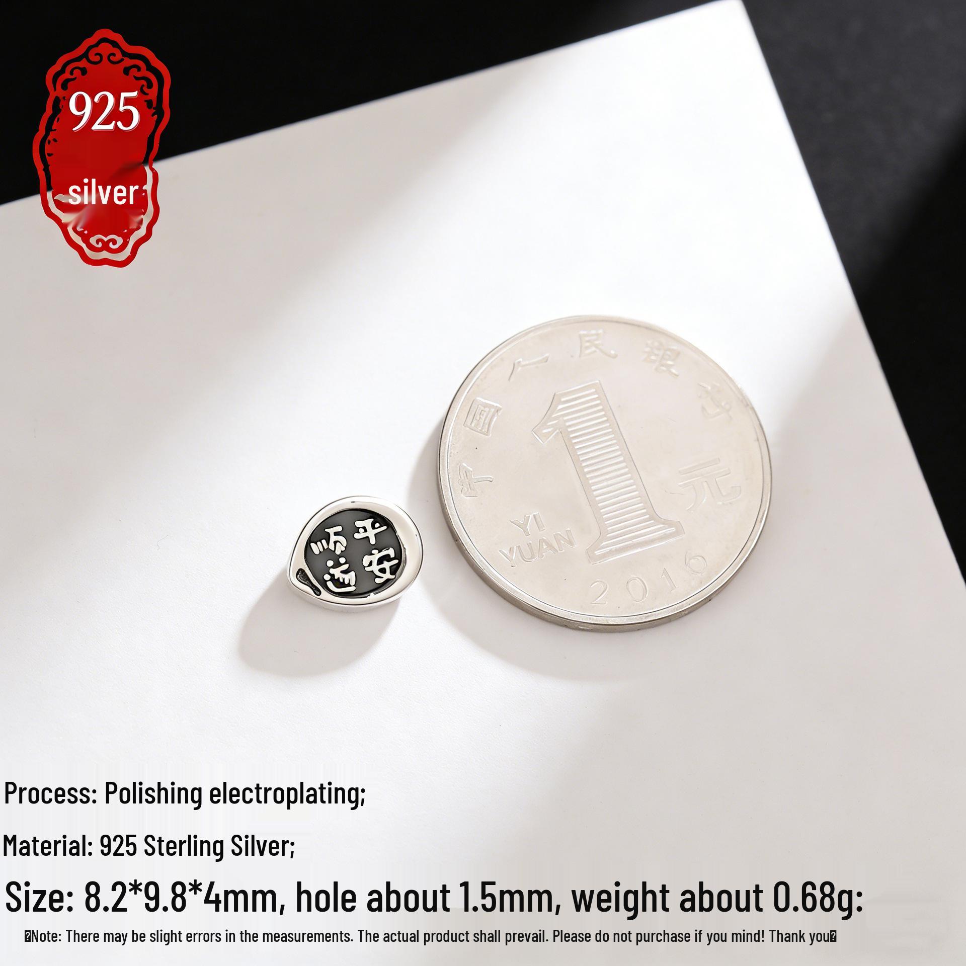 S925 Sterling Silver Peace  Harmony Bead: Chinese Style DIY Bracelet Spacer, Retro Thai Silver Single S925 Silver Price