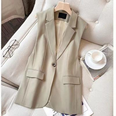 Fashion Women Black Waistcoat Spring Autumn Sleeveless Vest Slim Fit Casual Outerwear Korean Style Top