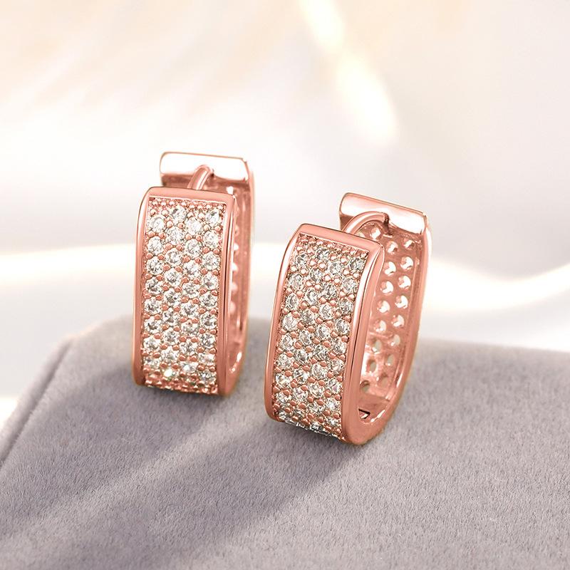 Exquisite Fashion Micro Shop Zircon U-Shaped Earrings Girl Wedding Valentine'S Day Gift Jewelry Pendant Wholesale
