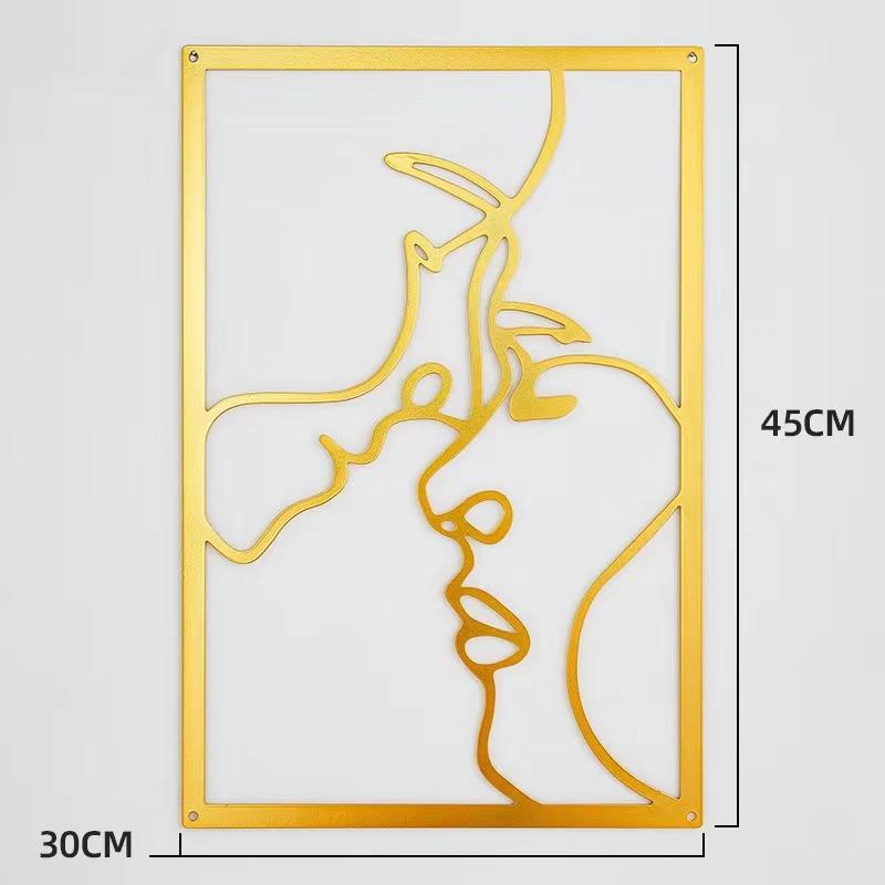 Modern Simple Abstract Female Line Decoration Background Wall Living Room Wall Decoration Hanging Painting Metal Material