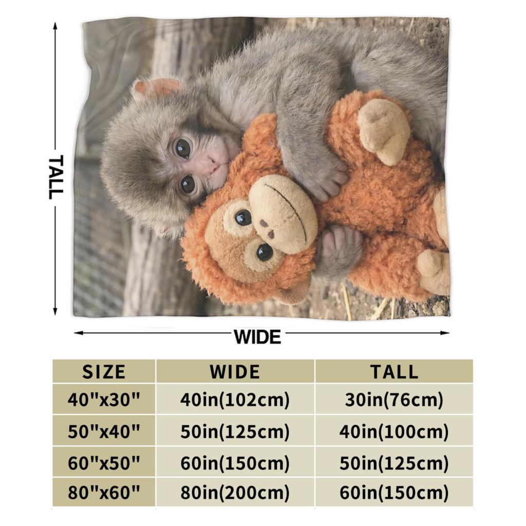 Funny Monkey Cartoon Accessories Fashion Blanket Super Soft Cozy Throw Fashion Blankets for Bed Es Multi-size Bedspread
