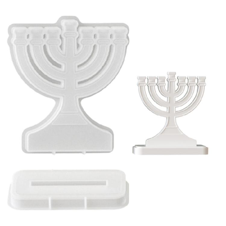 

Handmade Holiday Candle Mould Set With Branch Menorah Shape For Artistic Creation