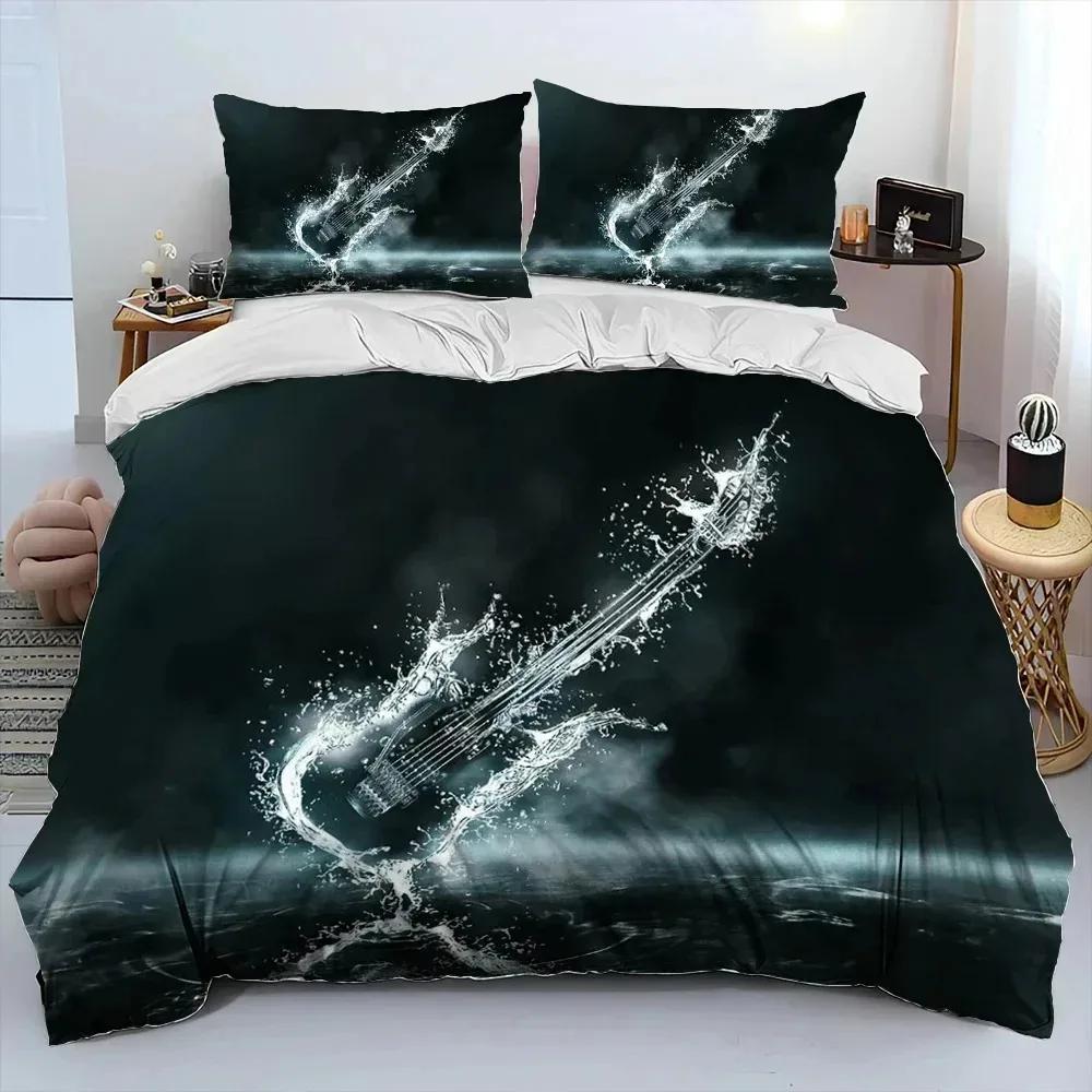 Bedding Set Classical Electric Guitar 3D Printed Duvet Cover BeddingSet Comfortable Breathable Luxury Sheet Cotton Bedding