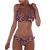 Europäischer & Amerikanischer Floraler Streifen-Split-Badeanzug - Damen Sexy Seil-Bikini